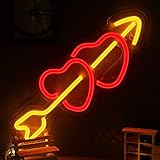 15.9' Neon Heart Light Sign, Wall Decor Neon Light Sign Art LED Neon Light for Home Decoration,Bedroom, Lounge, Office, Wedding, Christmas, Valentine's Day Party Powered by USB