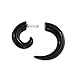 Bling Jewelry Unisex Black Large Round Swirl Spiral Tribal Fake Faux Ear Plug Taper Earrings Acrylic Resin Surgical Steel Women Men Teen