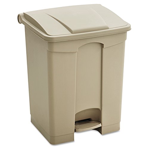 Safco Products 9923TN Plastic Step-On Waste Receptacle, 23-Gallon, Tan