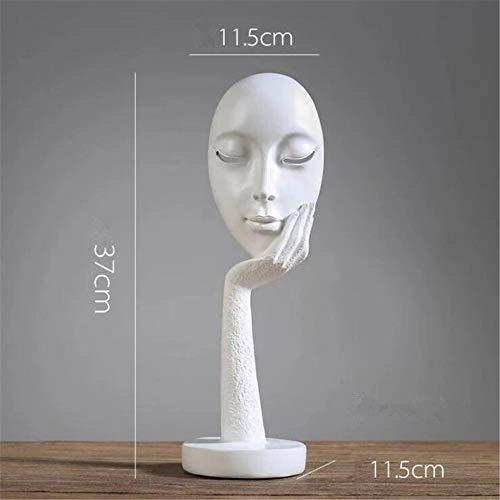 Nrpfell Modern Human Meditators Abstract Lady Face Character Resin Statues Sculpture Art Crafts Figurine Home Decorative Display Blue