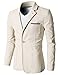 H2H Mens Fashionable Slim Fit Single Button Linen Blazer Jacket Beige US M/Asia L (CMOBL01)