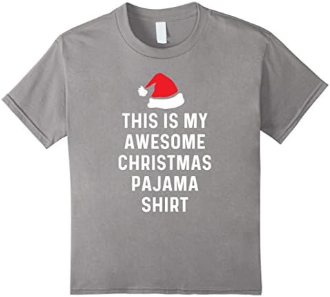 Kids Funny Santa Hat Christmas Pajama Shirt Xmas PJ Top 12 Slate