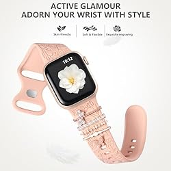 DaQin Flower Engraved Band Compatible with Apple