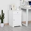 YAHEETECH Nightstand End Table with One Drawer and One Door, Wooden Accent Table Sofa Bed Side Storage Cabinet White