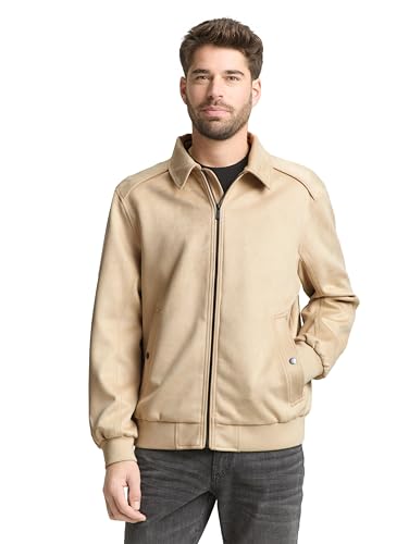 TOM TAILOR 1049649 Veste en Cuir synthétique pour Homme, 11032-cachemire Beige, Taille XL