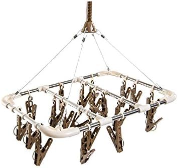 NexusWorld Stainless Steel Cloth Hanger Hanging Drying Rack (20 Clips)
