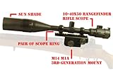 M14 M1A Mount 10-40x50 Rangefinder Rifle scope combo set Free sunshade