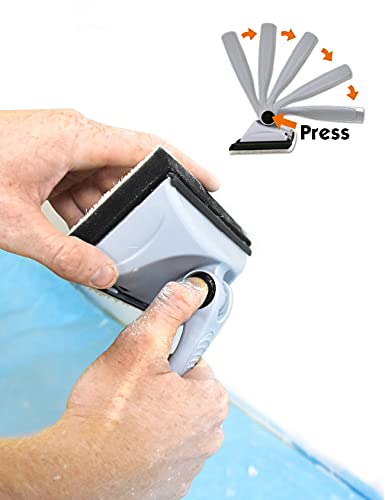 ROLLINGDOG Paint Pad Set 9 PC with Extendable Extension Pole,Adjustable 7" Paint Pad, Corner, Detail Pad and Refills, Perfect for Cutting in at High Ceilings and Walls, No Spatter, Smooth Surface