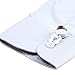 H&H HJ Men's Jewelry Cuff Link Round Button Cover Color Silver