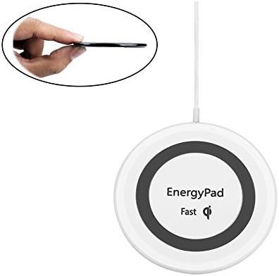 Qi wireless Charger Charging Pad, EnergyPad 0.14inch thin Wireless Charger, Standard Charge for iPhone X/ 8/ 8 Plus, and Fast Wireless Charging for Samsung Galaxy Note 8/ S8/ S8+/ S7, USB Cable(White)