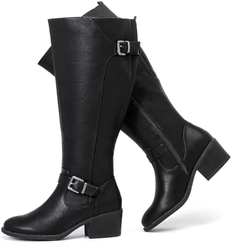 Luoika Women's Wide Width Knee High Boots Extra Wide Calf Winter