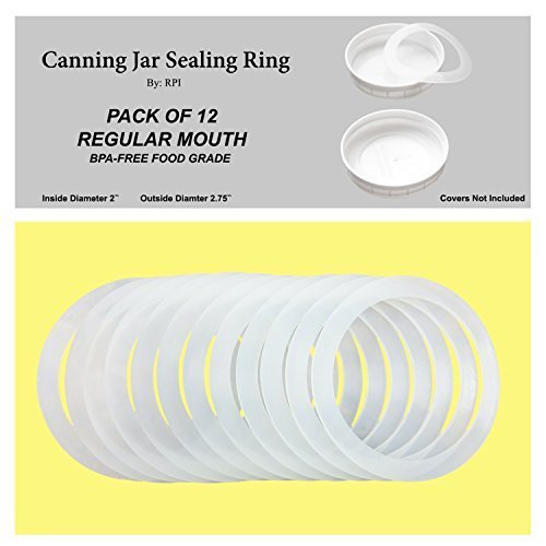 12 Silicone Gasket Sealing Rings For Mason Jar/Ball Plastic Storage Cap