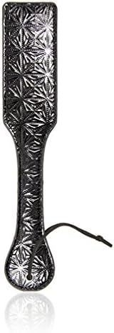 Black Leather Paddle with 3D Geometric patterns