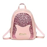 Fashion Sequin Lady Shoulders Small Backpack Letter Purse Mobile Phone Messenger Bag (Pink)