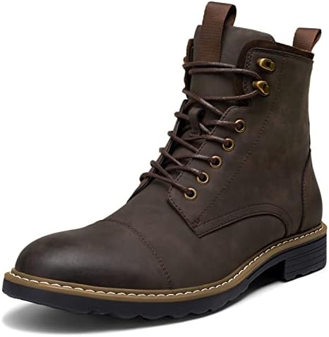 Amazon.com | Men's Leather High Top Motorcycle Combat Boots