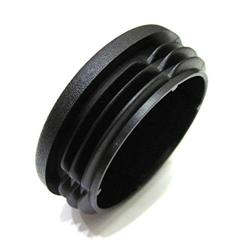 4pcs Pack: 2 Inch Round Black Plastic End Cap (for Hole Size from 1 3/4 to 1 7/8 inches), Tube Pipe Insert, Cover for Steel Fence Post, Furniture Finishing Tubing Plug - Thumbnail 2
