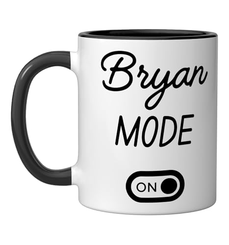 Bryan Mode On Name Ceramic Mug, Black/White