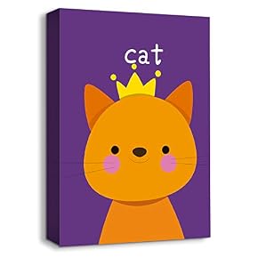 Cute Animal Portrait Home Artwork for Kids Bedroom Bathroom