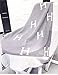Emoji Fun Slippers Initial Letter H Knitted Throw Blanket Grey Throws and Blankets for Sofa 55
