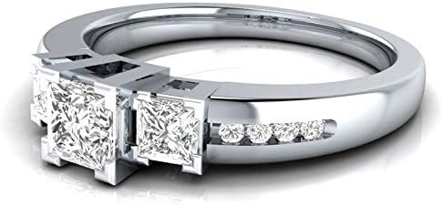 Band Wedding Engagement Bridal Eternity Cz Zirconia Cubic Tone Two Pink Square Cut Princess Ring Silver Sterling 925 Women Izion Ring Anniversary For Anniversary Rings Wedding Engagement The Best After Sale Service