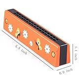 Agooding Wooden Painted Tremolo Harmonica Children Kids Musical Instrument Educational Music Toy Gift(Random Pattern)