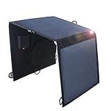 Solar Charger, 18W SunPower Solar Panels, Stoon Portable 2-Port USB Charger Solar PowerPort Cell Dust Resistant Phone Charger for Outdoors Camping Cell Phones Tablet iPad (Black)