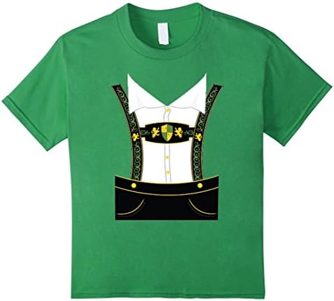 Kids Lederhosen Oktoberfest T-Shirt or Halloween Costume 10 Grass