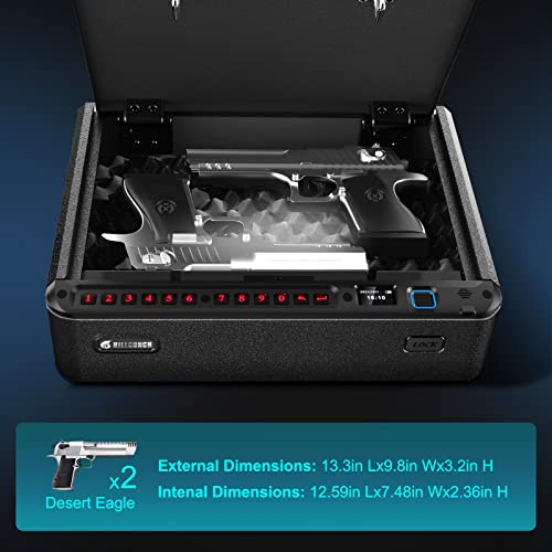 BILLCONCH Smart Gun Safe Biometric Gun Safe for Pistols with
