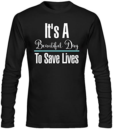 IT'S A BEAUTIFUL DAY TO SAVE LIVES Women's Long Sleeve Cotton Crewneck T-Shirt