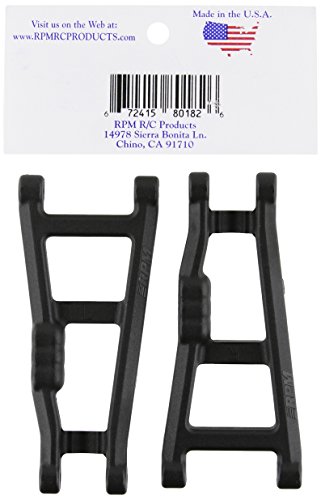 RPM 80182 Rear A-Arms Black E-Monster Jam, Rustler, Stampede Black