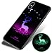 STAJOY iPhone XS Case/iPhone X Case, with 9H Tempered Glass Back Cover,Luminous Noctilucent Light,TPU Rubber Soft Silicone Full Coverage Phone Cases