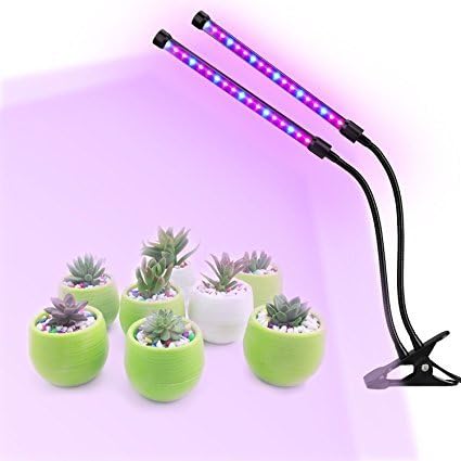 2017 Upgrade Two Lamp Tubes Plants Growth light 36 Lamp bead 2 Dimmable Modes Plant Growing Lamp for Indoor Plants Home Balcony Office(12W)