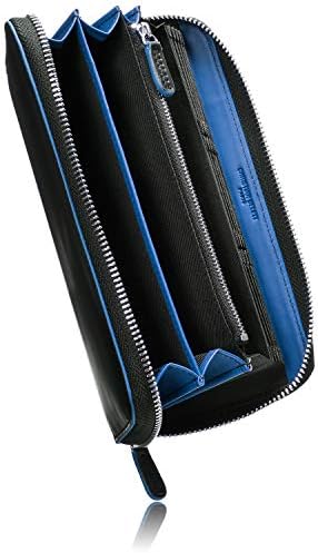 Christian Belett Align 下町 の 財布 屋さんが作った 軽くて 使いやすい メンズ カラーエッジ 長財布 カード縦型収納 大型box小銭入 ギフト箱入り Black Blue