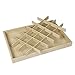 Valdler Sackcloth Stackable 24 Grid Jewelry Tray Showcase Display Organizer