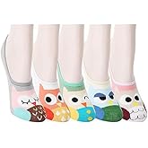 Violet Mist Women's No Show Socks - Low Cut, Invisible, Non Slip Footies - Flat Boat Socks