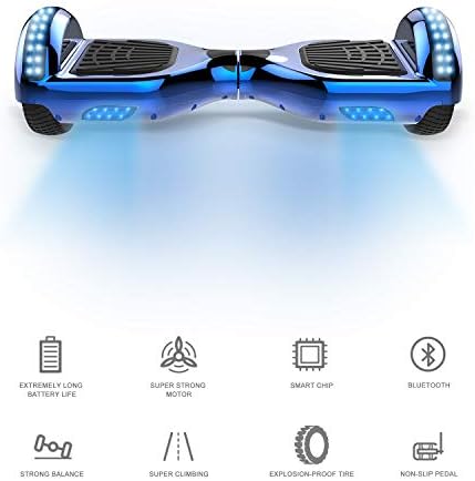 RCB Hoverkart Gyropode Hoverboard Kart pour Enfant et Adulte, Overboard Electrique Kart avec Bluetooth-Musique/LED-Roue Clignotante, E-Skateboards Cadeau pour Noël
