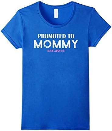 Womens Promoted To Mommy Est 2018 Mom Mama T Shirt Small Royal Blue