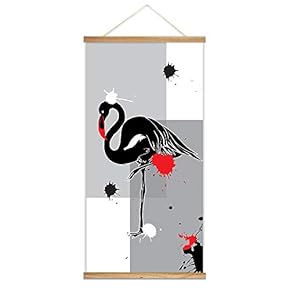 Hanging Poster with NO Mangetic Wood Frames Ink Abstract Animals Home Wall Canvas Prints Ready to Hang - 18"x36"