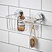 Bloomsbury Mill - Extra Strong Suction Multi Purpose Shower Caddy with Hooks - Combo Bathroom Organizer Shelf - Shampoo, Soap and Razor Storage Basket - Rust Resistant Chrome