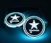 2pcs LED Car Cup Holder Lights for NFL-Dallas Cowboys, 7 Colors Changing USB Charging Mat Luminescent Cup Pad, LED Interior Atmosphere Lamp,We are More Loyal Fans