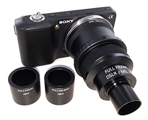 2X Microscope Adapter for Sony E Mount (NEX/A7/A9/QX/VG) Mirrorless Cameras. Fits 23mm, 30mm and 30.5mm Ports