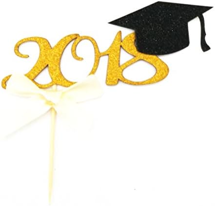 2018 Graduation Party Decoration Black and Gold Centerpiece for Graduation Party 6CT