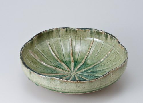 Your deep flower type large bowl [ heavy pot Mino ] / Enjoy Goods ( Kitchenware ) with set