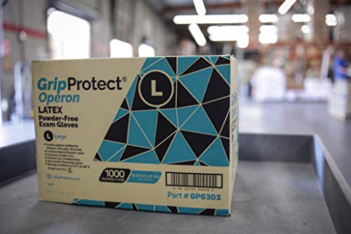 GripProtect® Operon Latex Exam Gloves, Disposable, Textured (100/Bx) (Small)