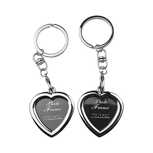 Art Attack Silvertone Matching Hearts BFF Best Friends Picture Photo Frame Holder Locket Keychain Bag Charm