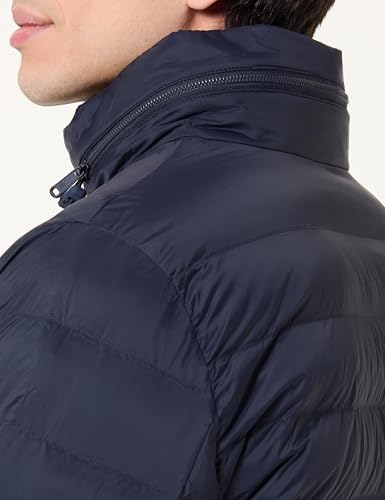 LS NYLON LT WT HOODED FZ PUFFER LV04RC511G Vestes pour homme, bleu foncé (saphir foncé) L, Bleu (saphir foncé), L