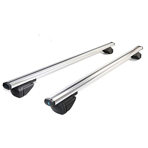 Yuanshikj 54" Universal Aluminum Locking roof Top Rack Cross Bars car Luggage roof Racks Adjustable Window crossbars Cargo Carrier Storage Rooftop (54 inch)