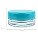 (100 Pieces Jars + Lid) Beauticom 3G/3ML Round Clear Jars with Teal Sky Blue Screw Cap Lids for Scrubs, Oils, Toner, Salves, Creams, Lotions, Makeup Samples, Lip Balms - BPA Free