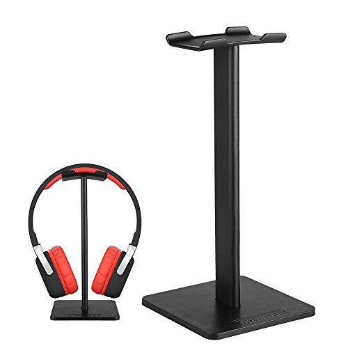 Headphone Stand, Auledio Universal Aluminum Headphone Holder Headset Showing Display Stand Hanger for All Headphones Size - Black