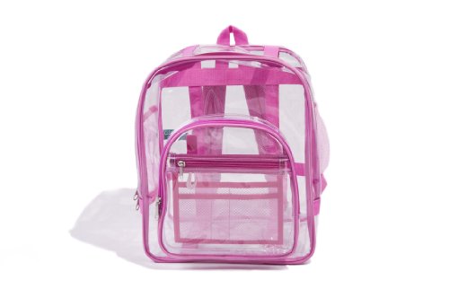 UPC 898882002843, Industrial Grade Freeze Proof Large Clear Backpack for Women Pink - 15.75&quot; x 14&quot; x 9&quot;